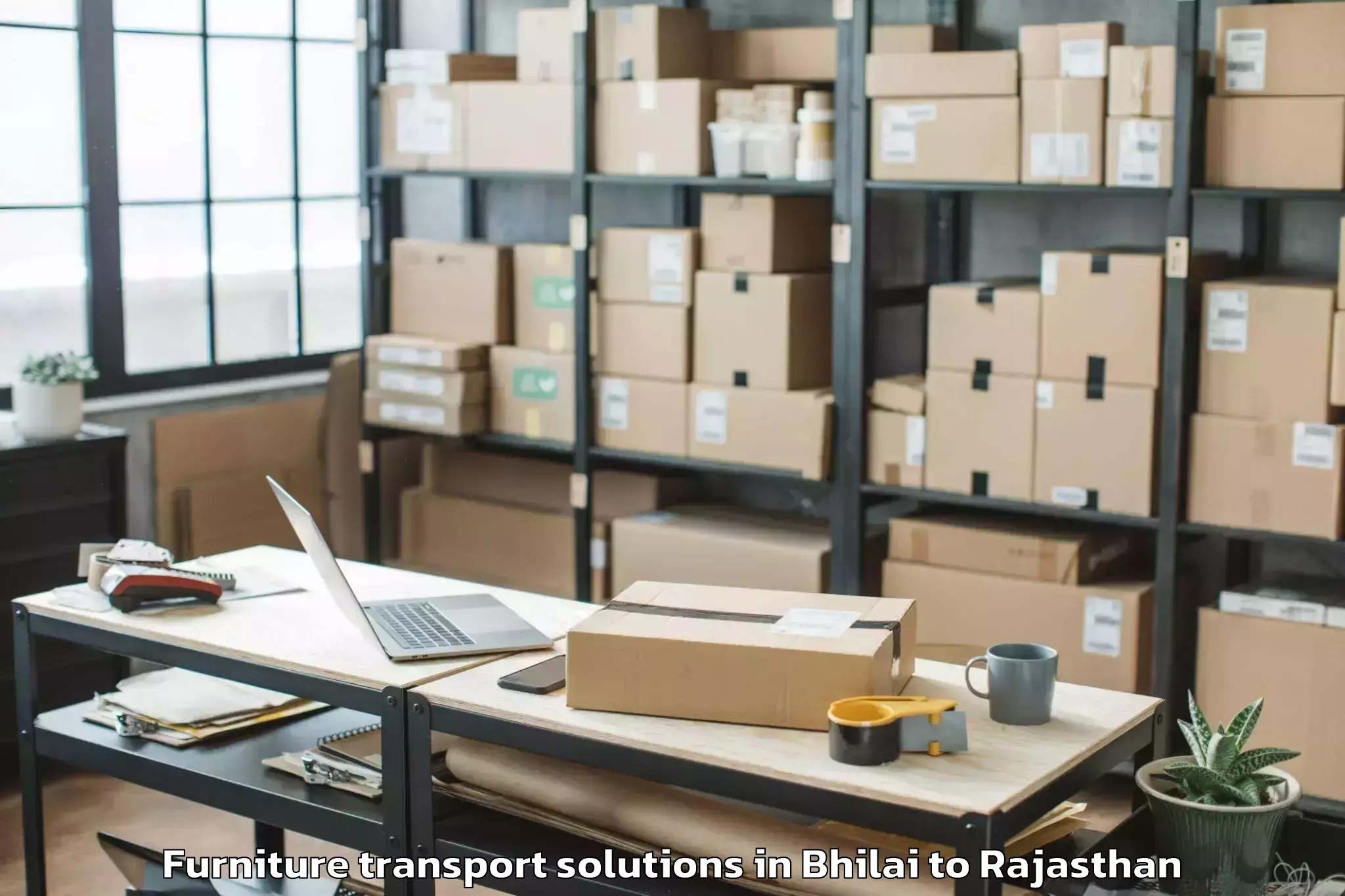 Affordable Bhilai to Jaypur Furniture Transport Solutions